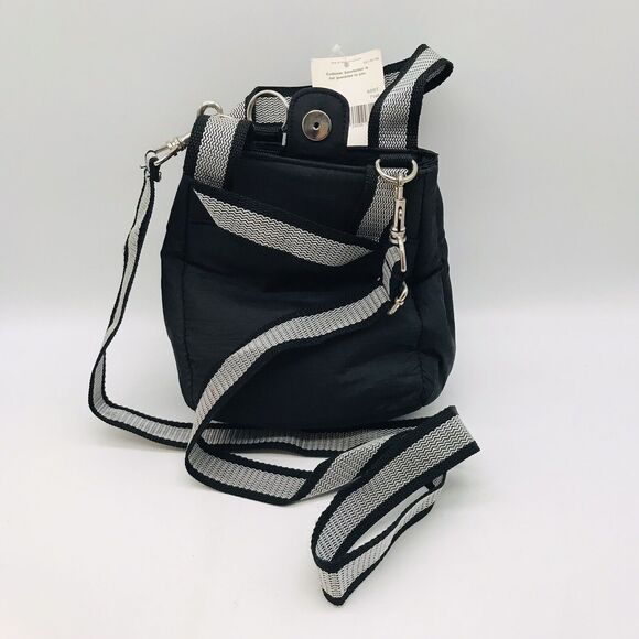 NEW No Boundaries Black  Detachable Crossbody Bag Double Handle Case Zip Pockets - Picture 5 of 10